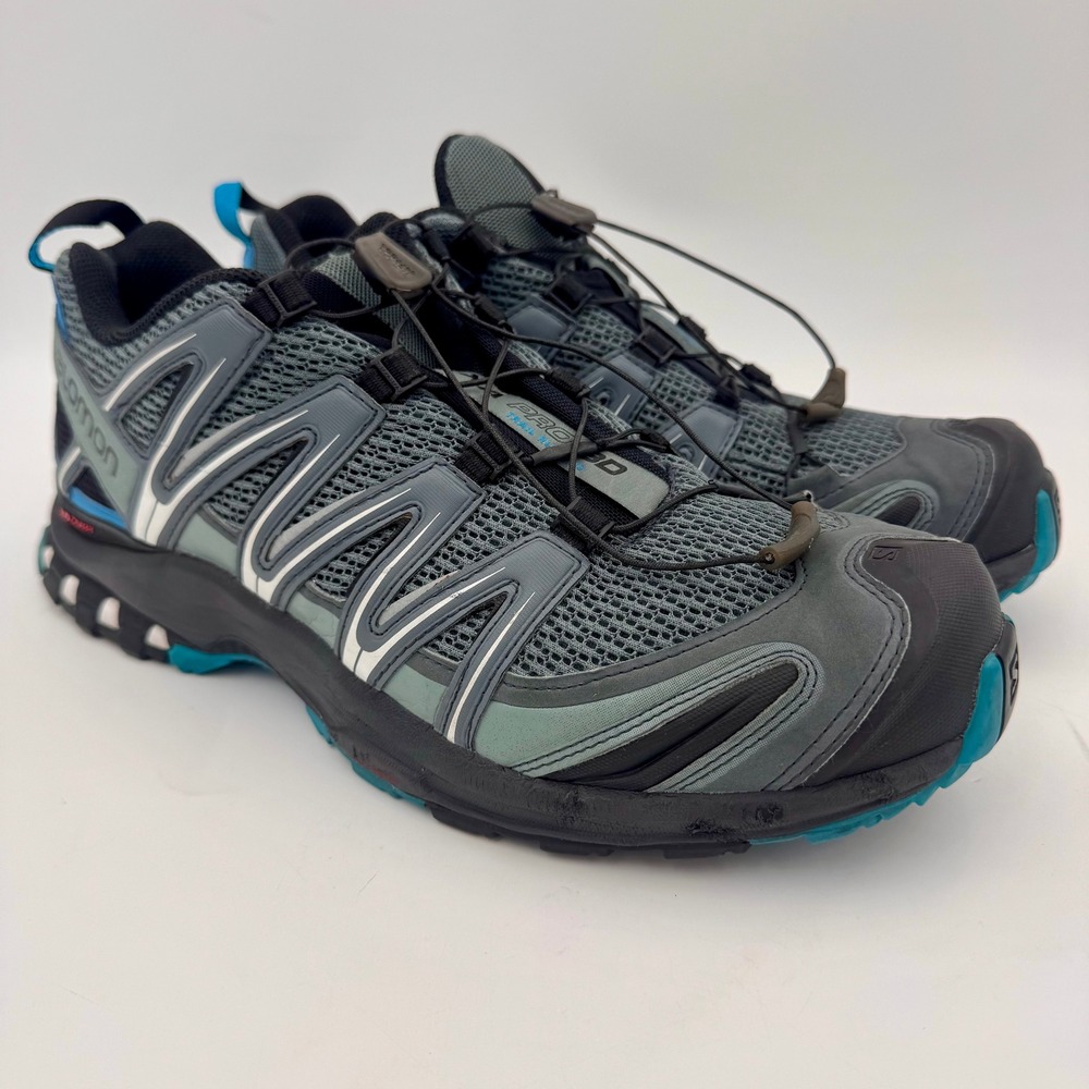 Salomon XA Pro 3D Mens Size 12 Trail Running Hiking Shoes Grey Blue